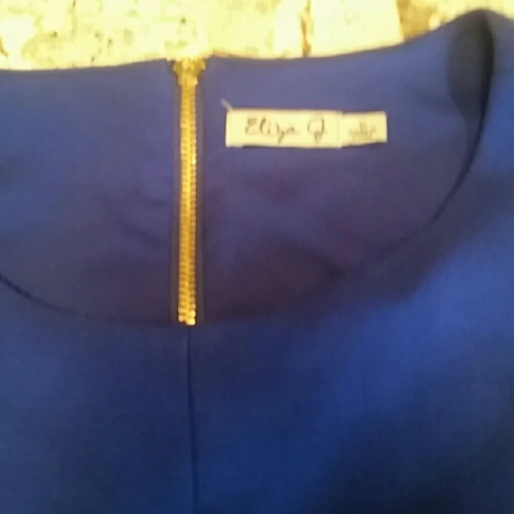 ELIZA J l  Ponte knit Skater Dress Royal Blue C6 - Picture 3 of 6